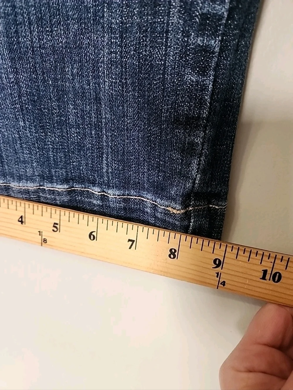 Lands' End Women’s  14 - 36 X 16 Dark Wash Denim Bermuda Shorts Stretch Capris